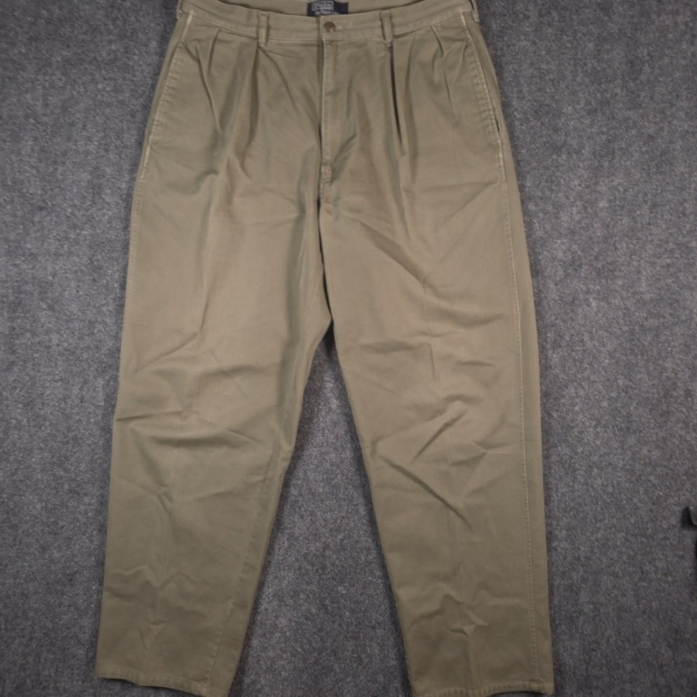Polo Ralph Lauren Andrew Pants Mens 34x30* Green Pleated Chino Vintage READ